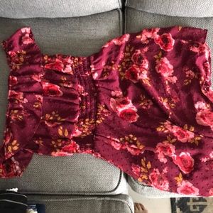 strapless floral dress